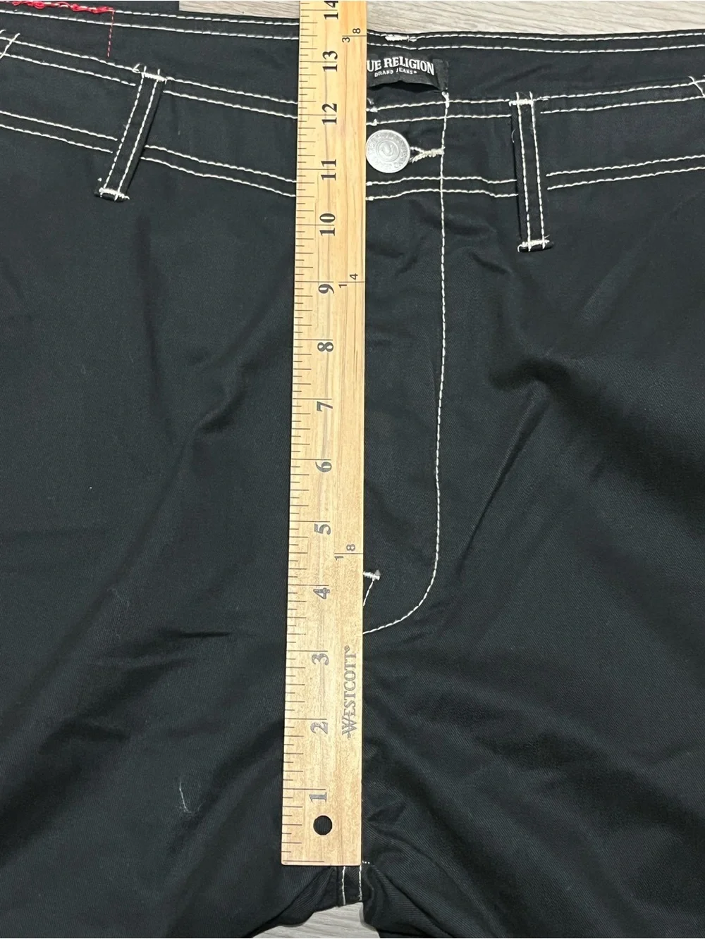 True Religion Cargo Pants Mens Size 44 Jet Black Outline Pocket Logo New $169